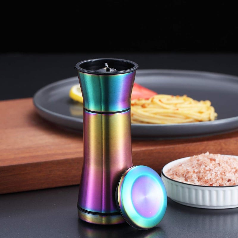 Kyraton Rainbow Salt And Pepper Shakers, Kyraton Titanium Plating Stainless Steel Salt And Pepper Grinders Refillable Pepper Grinder, Pepper Mill, Salt Grinder, Salt Shaker, Salt Pepper Shaker Set of 2 - Image 5